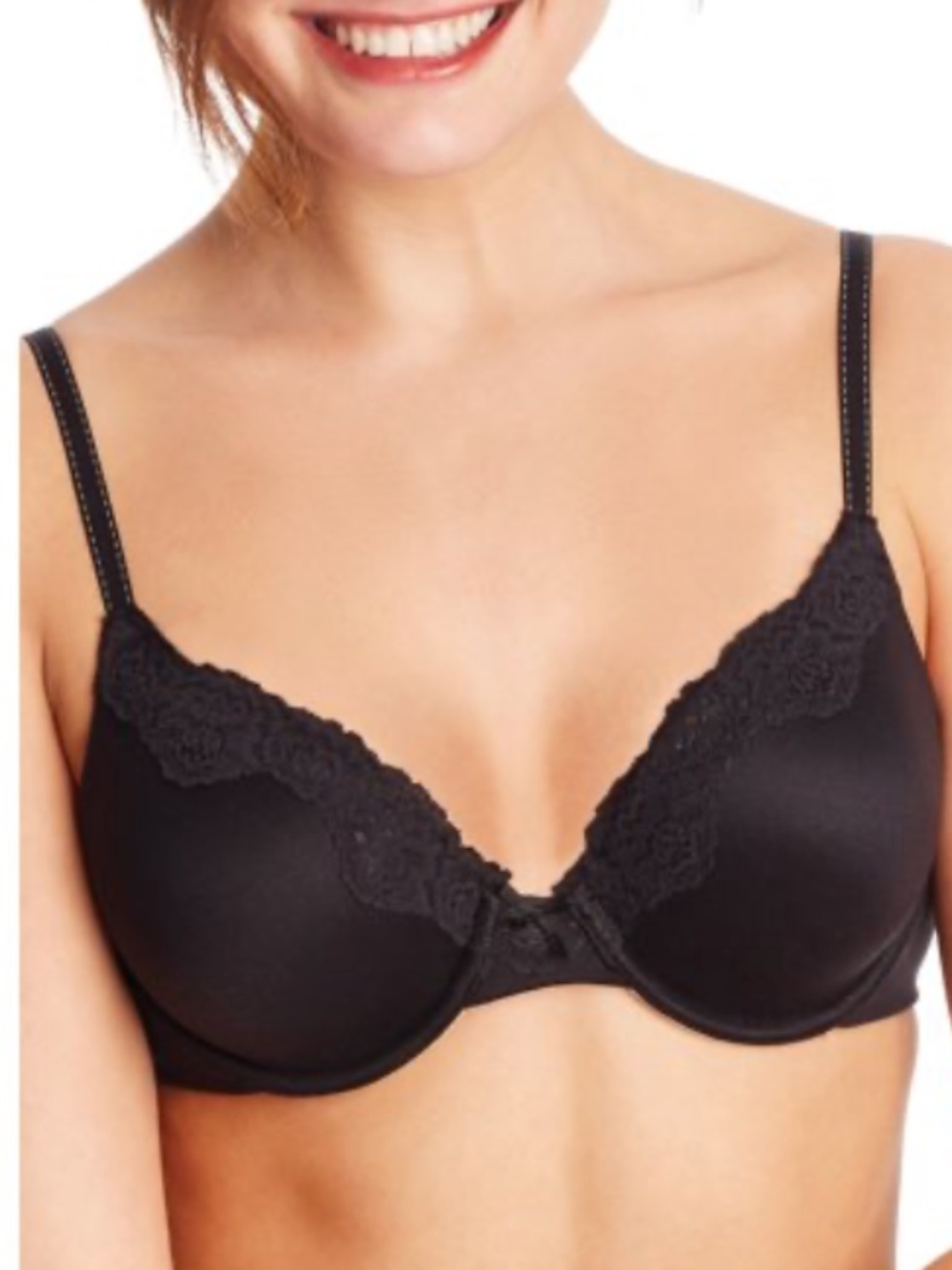 Maidenform Comfort Devotion Full Coverage T-Shirt Bra Black Bras 36-DD